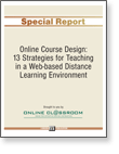 Online Course Design: 13 Strategies for Teaching in a Web-based Distance Learning Environment 